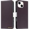 Butnyeoe Cover per iPhone 14 Case,Custodia iPhone 14 Libro,Trama Litchi PU Pelle Protettiva Portafoglio Flip/Folio Wallet Case Con Slot per Schede e Magnetica Supporto,Marrone