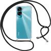 Pnakqil Cover per Honor 90 Lite 5G con Cordino, Trasparente Custodia con Laccio Tracolla Cellulare Girocollo Collana Protettiva per Honor 90 Lite 6.7, Nero