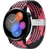 Niboow 20mm Cinturino per Huawei Watch GT 3 Pro 43mm/Watch GT 3 42mm/Watch GT 2 42mm/Watch 2/Watch 2 Pro/Watch 2 Sport, Nylon Intrecciato Cinturino per Honor Magic Watch 2 42mm - Rosa/Nero