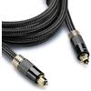 FosPower Cavo Toslink (0,9m), 24K Placcato Oro Cavo Audio Ottico Digitale Toslink (S/PDIF) - Metal Jacket Connettori e Nylon Intrecciato (0,9 Metri / 3 Feet)