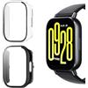 ZoRoll Custodia Compatibile con Xiaomi Redmi Watch 5 Active, [2 Pezzi] Custodia Protettiva Completa con Pellicola di Vetro, Copertura Completa 9H, durezza PC, per Watch 5 Active - Trasparente+Nero