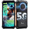 FOSSiBOT F110 Pro 5G Telefono Cellulare Infrangibile 10000mAh 20GB + 128GB/2TB, Altoparlante 128dB, Dimensity 6300 Display HD+ 6,745, Android 15 Smartphone Infrangibile 50MP, Dual SIM IP68/IP69K