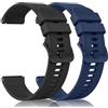 Mugust 【2 PEZZI】 Cinturino per Orologi da 20mm 22mm Gomma, Cinturini di Ricambio in Silicone con Rilascio Rapido, Cinturini in Morbida con Fibbia in Metallo per Uomo e Donna (Nero+Blu scuro, 20MM)
