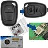 mt key Repair - Kit di riparazione per alloggiamento per chiavi radiocomandate, 1 alloggiamento 2 tasti + 2 micropulsante + 1 batteria CR1220 compatibile con Renault / Opel / Nissan