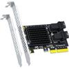 GLOTRENDS SF22 Scheda Adattatore SFF-8643(Mini-SAS HD) a 2 Porte a PCIE 3.0 X4, Con Funzione PCIe Biforcazione, Supporto Standard e Basso Profilo