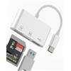 HOYULLI Lettore di schede SD USB C(3 in 1) USB OTG 3.0 Adattatore Micro SD TF Memoria Per Apple iPhone16 15 Promax Per iPad Compatibile Con Samsung S24 MacBook PC Compact Flash Multiporta Ricarica Memoria