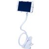 BAKAJI Supporto Porta Smartphone da Tavolo con Pinza Braccio Flessibile Regolabile e Girevole a 360 Gradi Universale per Cellulari di Larghezza Fino a 11 cm Colore Bianco Lunghezza 70 cm