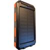 o.LL.i. Power Bank. Banca di energia solare portatile da 20.000 mAh, resistente all'acqua e agli urti, caricabatterie per dispositivi mobili. Torcia e stregola. Nero e arancione.