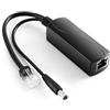 REVODATA Gigabit 36W PoE Splitter 12V/3A, DC 5,5 x 2,5 mm Plug PoE a DC 12V/3A Output, Gigabit Ethernet conforme a IEEE802.3bt, Plug and Play per telecamera IP, Smart Home (PS5712BG-25)