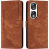 XFDSFDL® Caso per Honor 90 REA-AN00/NX9 (6,7 pollici) Custodia in pelle PU Flip Cover Stampa Stries con Supporto Magnetico Chiusura Portafoglio Custodia Protettiva Marrone