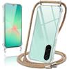 Coiwxmoi Cover per Samsung Galaxy A26 5G con Cordino 6,64,Trasparente Custodia con Laccio Tracolla Corda Catena Cinghia,Ultra Morbido Silicone TPU Antiurto Case per Samsung A26 5G, Giallo