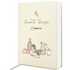 PARIS IN RAIN Libro di ricette con copertina rigida per scrivere le tue ricette, impermeabile, bianco con elegante copertina in verde salvia, rosa cipria e beige, organizer per ricette estetiche, regalo per chef