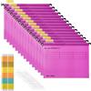 MerryNine Cartelle sospese formato A4, MerryNine confezione da 15 cartelle sospese in polipropilene per armadietto di archiviazione con linguette e inserti per schede per organizzazione a scuola, a casa, in