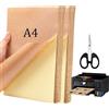 Kiuiom A4 Carta Kraft Adesiva Etichette, Carta Autoadesiva A4 Kraft, Adesiva per Stampante, 50PCS Stampabili Etichette Fogli Autoadesive Stampante per Getto d'Inchiostro e Laser