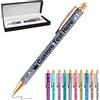 Xiuyours Penna Brillantini Personalizzata Penne Personalizzate con Scritta Nome Logo Penna Personalizzabile Regalo per Ragazza Donna Maestra Compleanno Festa Matrimonio, Grigio