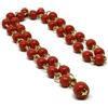 DodiGioielli.it DodiGioielli Collana Lunga Donna, Pasta di Corallo Rosso Chiaro e Alluminio Dorato, Nickel-Free, con Pendente, 87 cm, Made in Italy