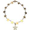 stylen Bracciale con Stelle Dorate e Zirconi Bianchi - Braccialetto Donna in Acciaio Gold a Catena - Accessorio Bijoux Stellato.