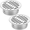 Aohyue 2 Pezzi Scarico del Pavimento Rotondo in Acciaio Inossidabile, Piletta Doccia - Adatto Tubi con Diametro di 110 mm, Anti-Caduta Foglie, per Doccia, Terrazze, Giardini e Tetti