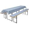 Brandsseller Set Birreria 3 Pezzi - 2 Cuscini Imbottiti per Panche 220x25 cm e 1 Tovaglia 240x90 cm - Ideale per Sagre, Giardino, Feste all'Aperto - Blu a Quadri