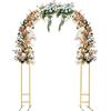 lalaleny Arco per matrimonio in metallo, arco per rose, doppio tubo, arco da giardino, arco per palloncini, giardino, cornice per feste, cerimonie, eventi, 2,2 x 1,5 m (oro)