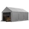 TOOLPORT Tendone deposito 4x6 m PVC 750 N grigio tenda capannone telaio perimetrale e rinforzo del tetto