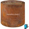 Hengrongshen Bordo per prato in metallo da 5m, Bordo per aiuola in metallo con finitura arrugginita, altezza 14 cm, Bordo per prato in acciaio Corten flessibile, Bordo per aiuola arrugginito per delimitare aiuole