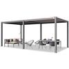 TOOLPORT PRIMEYARD Pergola 3x6 m montanti in alluminio con tetto a doghe in acciaio gazebo da giardino grigio