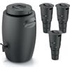 botle Set di secchio per compost, serbatoio fertilizzante, contenitore per la produzione di fertilizzanti con rubinetto, 55 l, nero, antracite e 3X compostiera, giardino sotterraneo, 11 l, plastica, H 53 cm