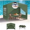 UISEBRT Gazebo pop-up 2,5 x 2,5 cm, impermeabile, stabile, invernale, anti UV, pieghevole, con 4 parti laterali, chiusura centralizzata a un tasto, 3 altezze regolabili, 240 - 260 cm, tenda da