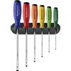 PB Swiss Tools Set di cacciaviti a taglio PB 8240.RB | 100% Swiss Made | Set di 6 cacciaviti SwissGrip misura 1/2/3/4/5/6 con pratico supporto da parete