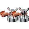 Generic Morsetto magnetico per saldatura, 3,5 cm, 2 teste magnetiche, potente elettrodo in rame 500A, supporto stabile per saldatura, forte morsetto magnetico per saldatura progetti di fabbricazione di