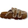 MOU - Low bio Sabot Two-Buckles. Sabot Donna Platform Boho Chic. Zoccoli con Doppia Fascia e Cuciture Artigianali. (Caramello, Sistema Taglie Calzature EU, Adulto, Donna, Numero, Media, 37)