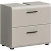 xonox.home Mobile sottolavabo Ice 60 x 55 x 30 cm in cashmere melammina e cashmere opaco - Soluzione di stoccaggio compatta con stile - Design lineare, particolarmente facile da pulire e da abbinare