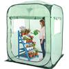 Garvee Serra Pop-Up da Giardino 121x121x160cm, Serra a Comparsa Walk-in in PE Retinato 130gsm, Senza Montaggio con 2 Finestre e Borsa di Trasporto, Mini Serra per Piante e Fiori, Verde