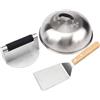 Amig - Kit 3 Accessori per Smash Burger - Pressa per Carne, Campana per Sciogliere Formaggio, Spatola - Acciaio Inossidabile - MOD. AM12