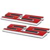 EmbemsCar Auto 2 x Metal SS Car Emblem Decal Logo Trim Badge (rosso)