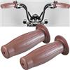 KATUR Manopole per Moto 7/8 '' 22mm 24mm Manopole elicoidali in Gomma Antiscivolo Open Manopole Moto Manopole Marroni per Harley Honda Yamaha Kawasaki Suzuki