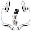 evomosa Specchietto Retrovisore Mmoto Rotondo Universale da 10 mm per Cafe Racer (D'argento)