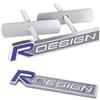Sedcar 2 pezzi 3D emblema auto in metallo R Design + placca frontale del radiatore emblema badge adesivo styling per Volvo S60 V60 XC60 S60 V40 (Blu)