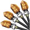 Justech 4PZ Indicatori di Direzione 5LED Mini Frecce Lampada 3528 Impermeabile Indicatori Moto Mini Luce di Direzione Lampade 12V per Moto Motocicletta Scooter E-mark - Alloggiamento Giallo