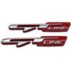 EmbemsCar 2 x Red & Chrome Metal GT Line Logo Emblema Grand Tourer Bagde Sport Sticker Decal