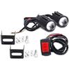 Tjxtixle Faro Moto Anteriore Faro A LED Piccolo Proiettore ATV Scooter Lente Lampada Di Guida Faretti Fendinebbia Bicolore 12V Faro Anteriore(2Piece with switch)