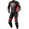 REV'IT! Revit Quantum 3 Tuta in pelle da moto monopezzo traforata, antracite/rosso neon, 56