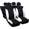 Susy Shop Coprisedili Auto Compatibili Per 500 Made In Italy Set copri sedili Colorati (Nero/Bianco)