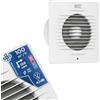 HOROZ ELECTRIC Aspiratore Bagno 100 mm Silenzioso Bianco con Filtro 12W CLASSIC - Aspiratore Aria 100 m³/h 43 dB - Estrattore per Bagno WC Cucina - Anti Umidità e Muffa