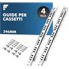 shinfly Guide per cassetti 246 mm - Set da 4 (2 coppie), guide scorrevoli con cuscinetti a sfera e scanalatura da 15 mm, estensione parziale, con materiale di montaggio