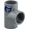 MONTERAL Raccordo a T in PVC U con Angolo 90° Ø 50 mm - Incollaggio Adesivo 3 Tubi