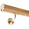 Treppen- und Geländerstudio Graber Corrimano in legno di quercia laccato 45 mm rotondo con tappo in ottone e 2 supporti (130 cm)