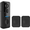 kesurpae Campanello senza fili impermeabile 4G Wi-Fi, campanello con videocamera, videocitofono, batteria a lunga durata 2.4G Wi-Fi