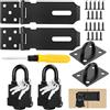 ComPDCVD 2 set da 4 pollici in acciaio inox serratura Haspe con lucchetto e viti lucchetto Hasp Sicurezza Trappola serratura non deformabile per porta in legno